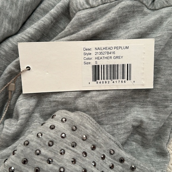 Rebecca Taylor Nailhead Sleeve Peplum Top - Picture 2 of 3